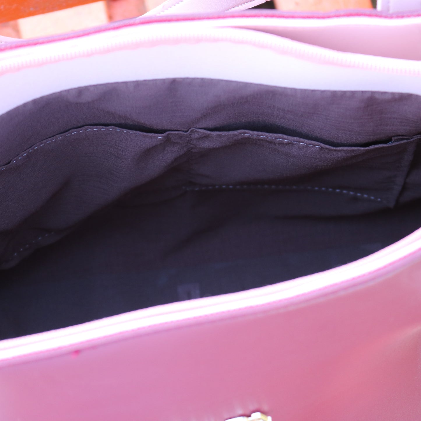 Burgundy & Blush Two-Tone Tote Bag