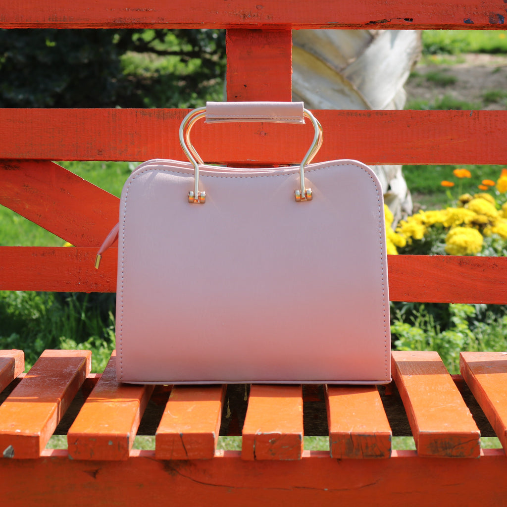 Pastel Pink Structured Handbag