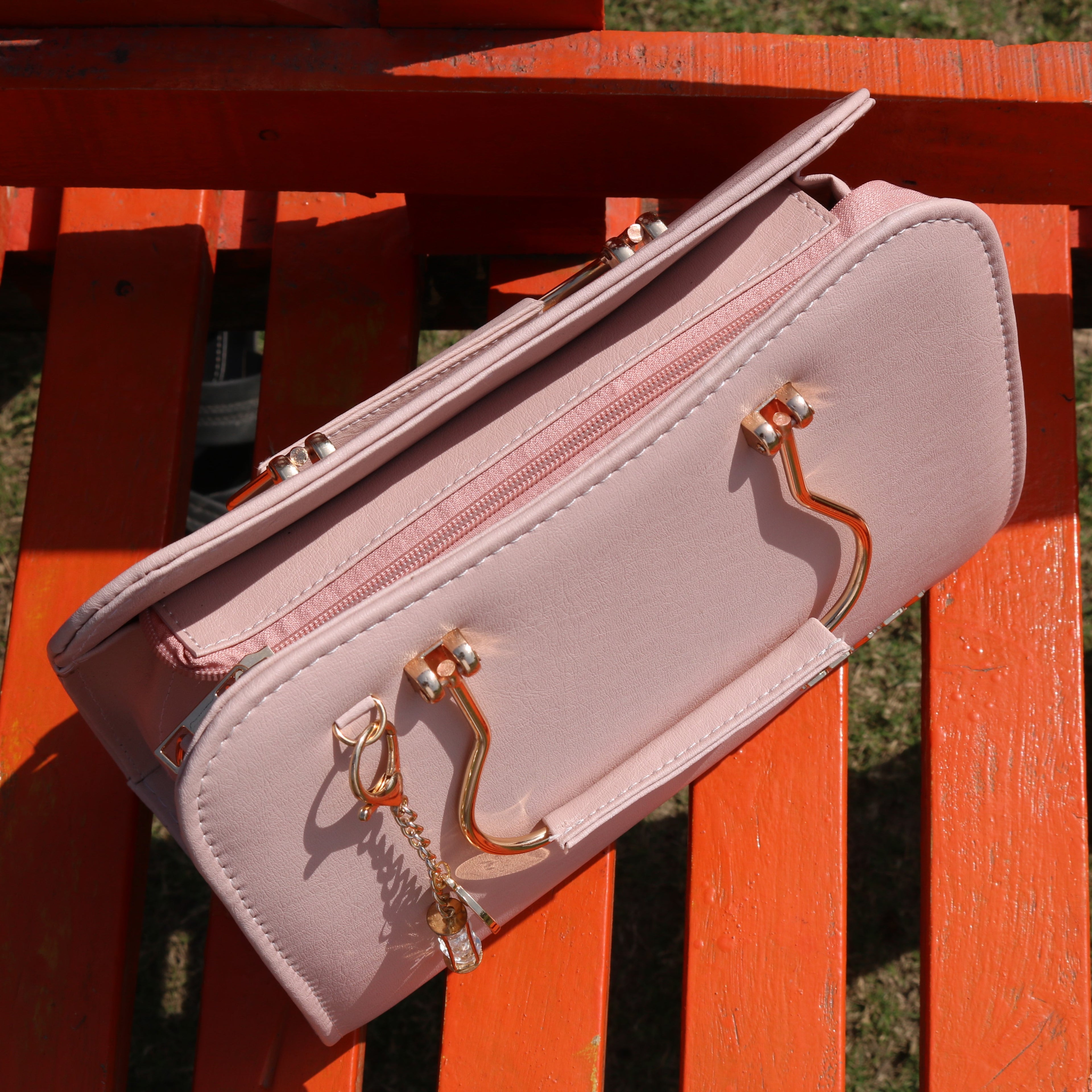 Pastel Pink Structured Handbag