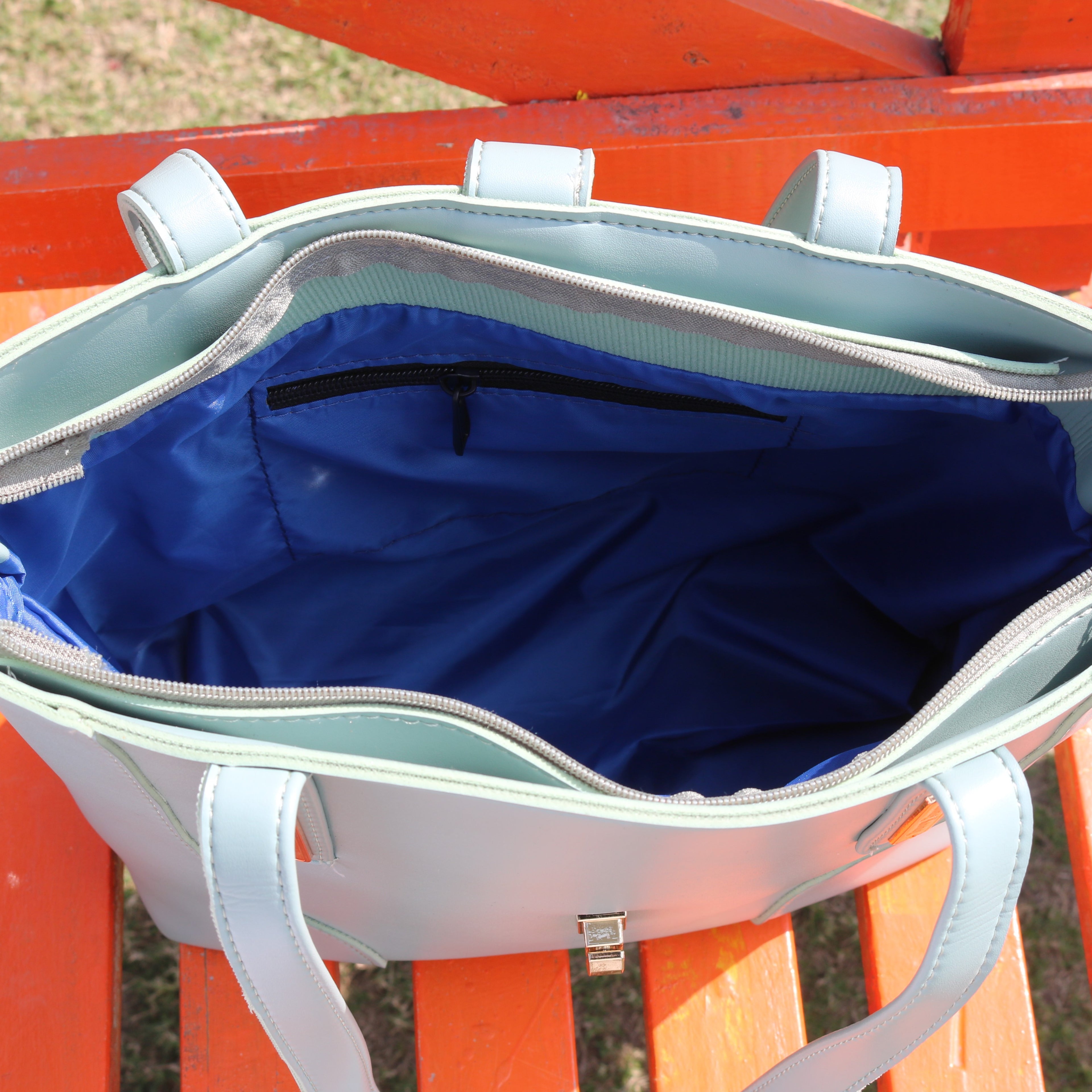 Sage Green Structured Tote Bag