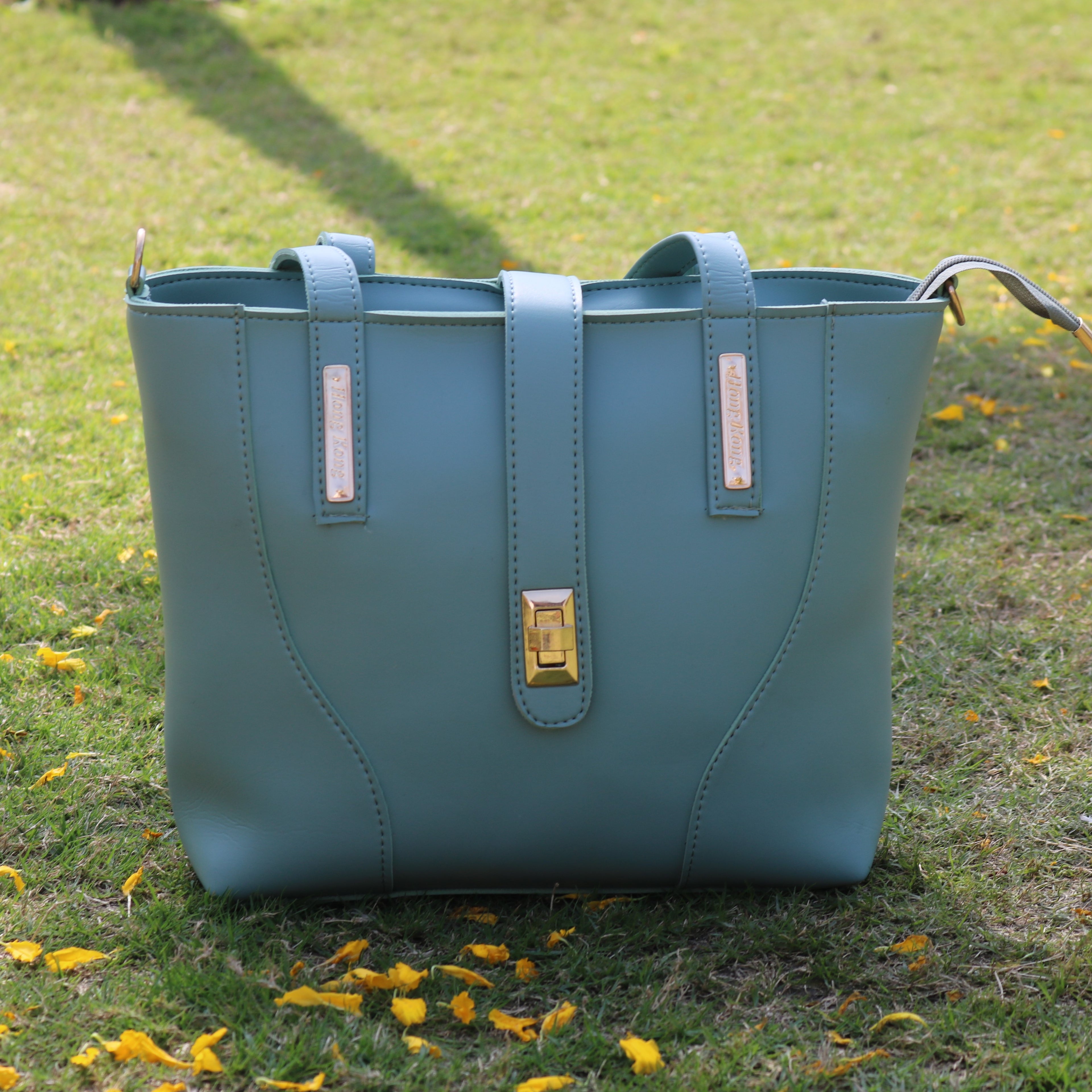 Sage Green Structured Tote Bag