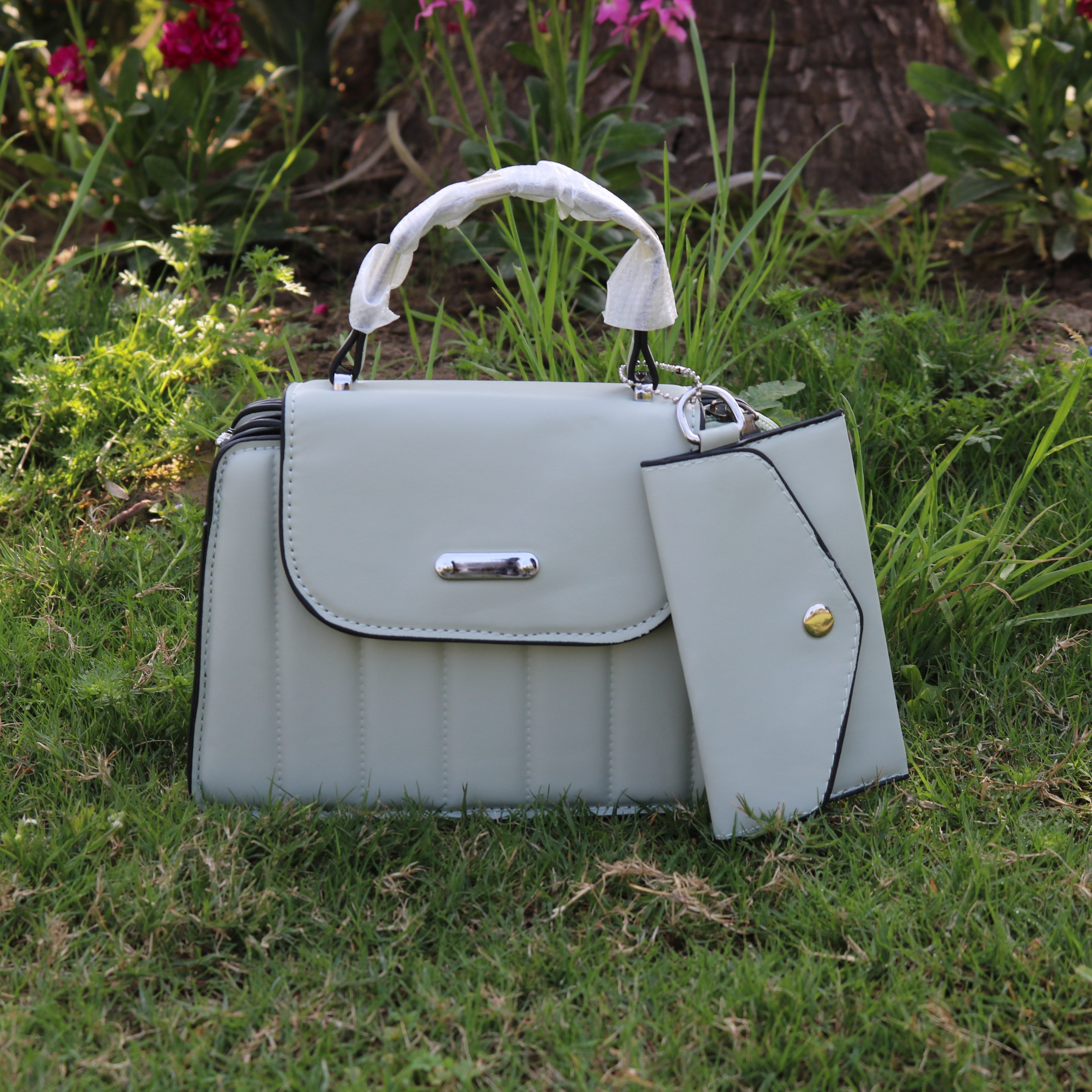 Mint Green Quilted Satchel Bag