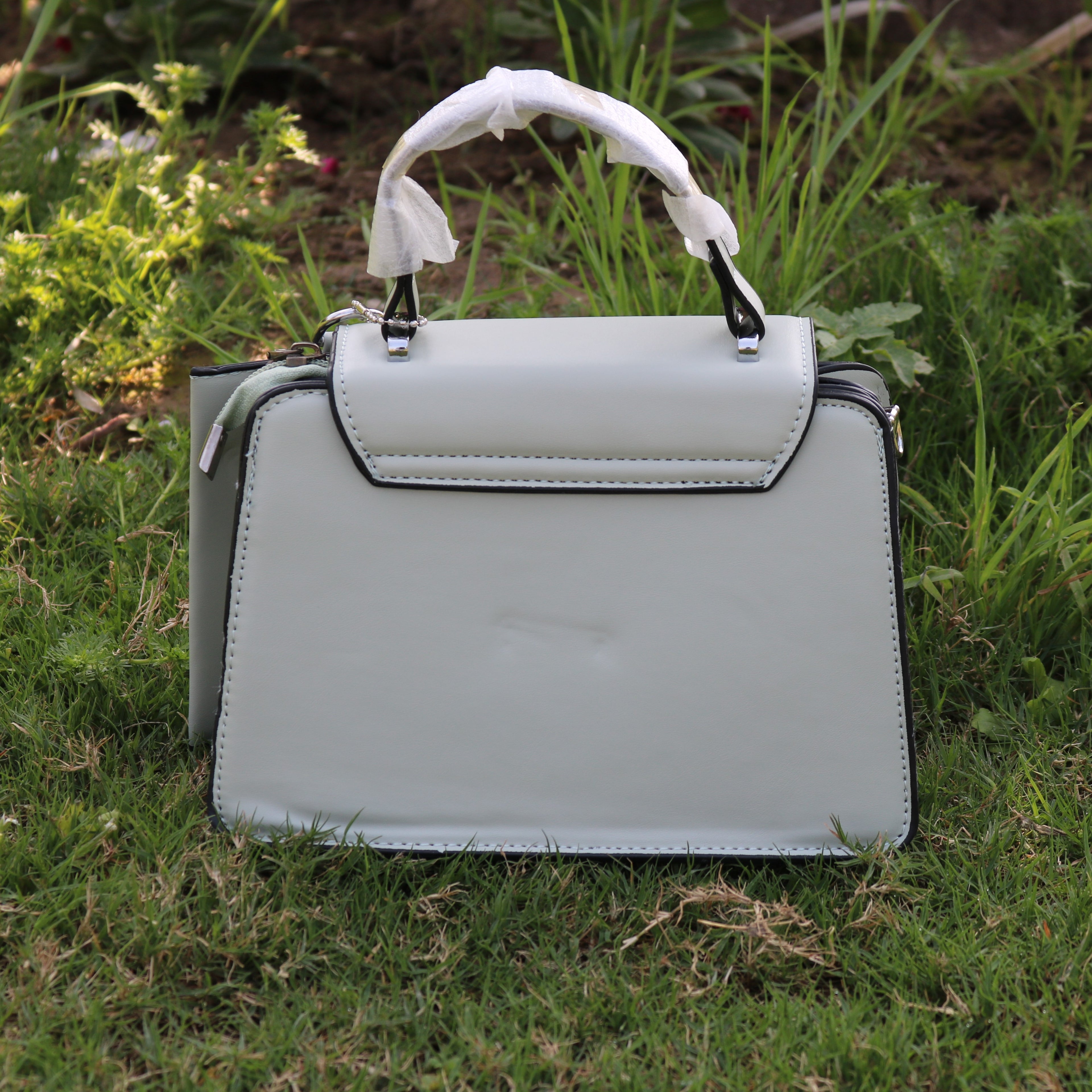 Mint Green Quilted Satchel Bag