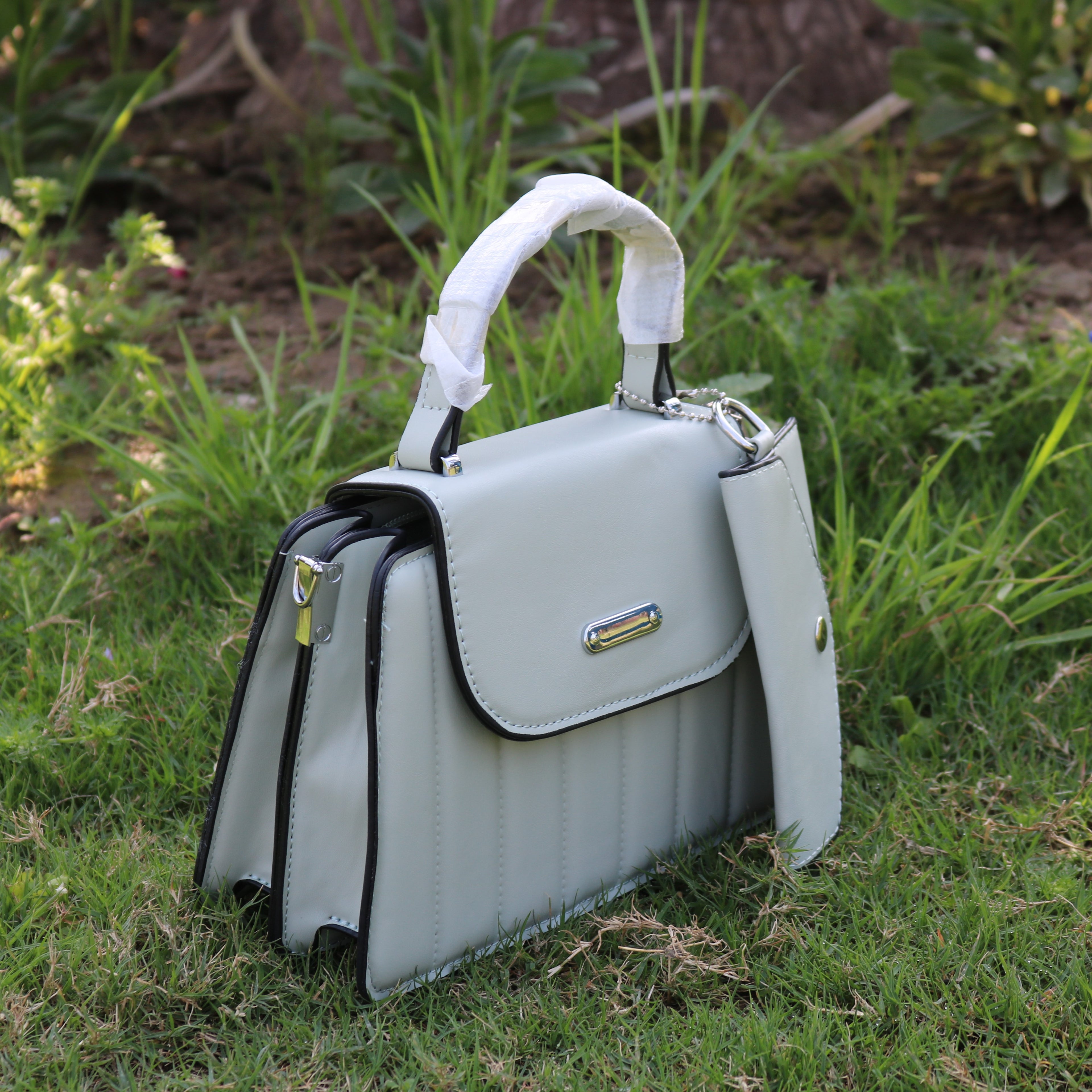 Mint Green Quilted Satchel Bag