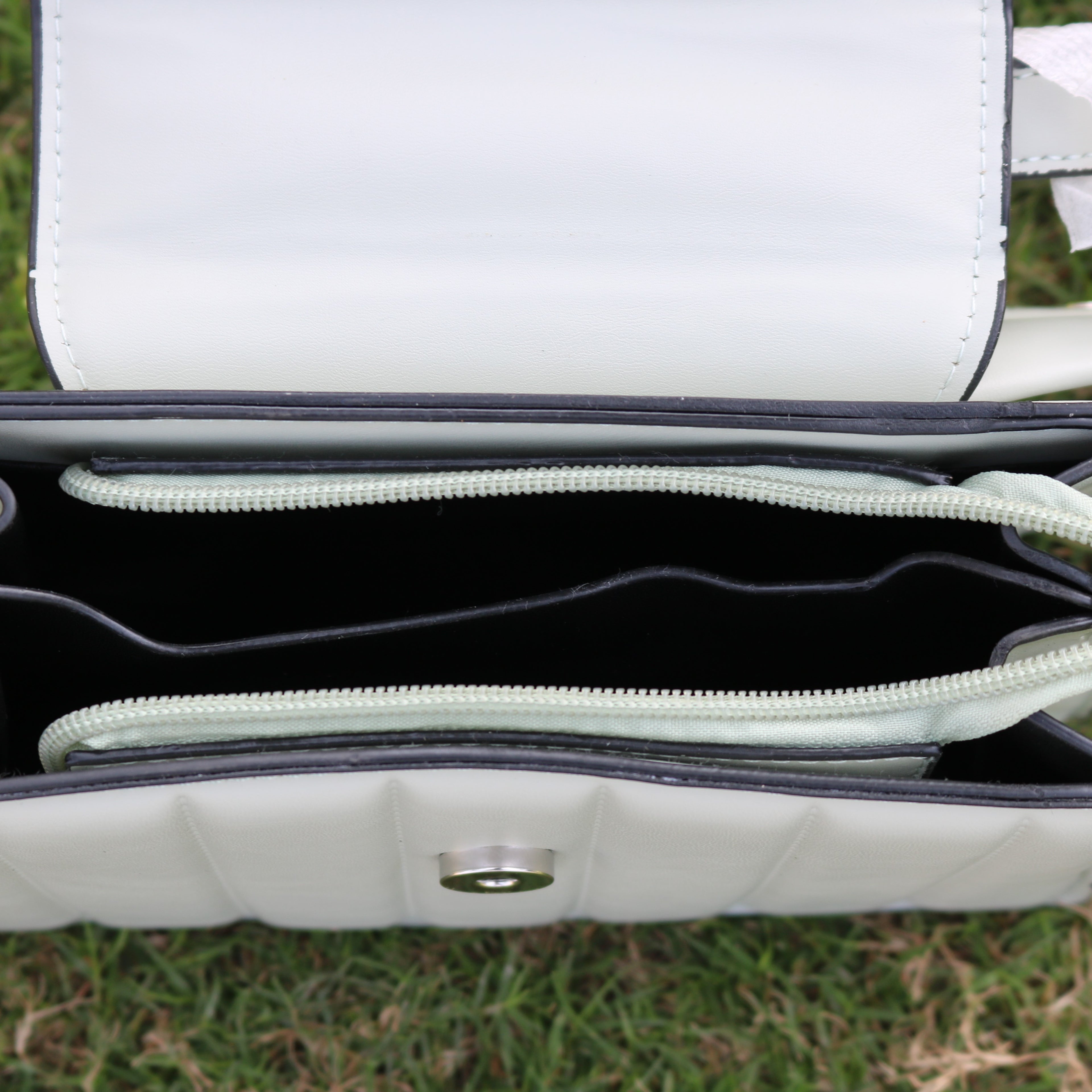 Mint Green Quilted Satchel Bag