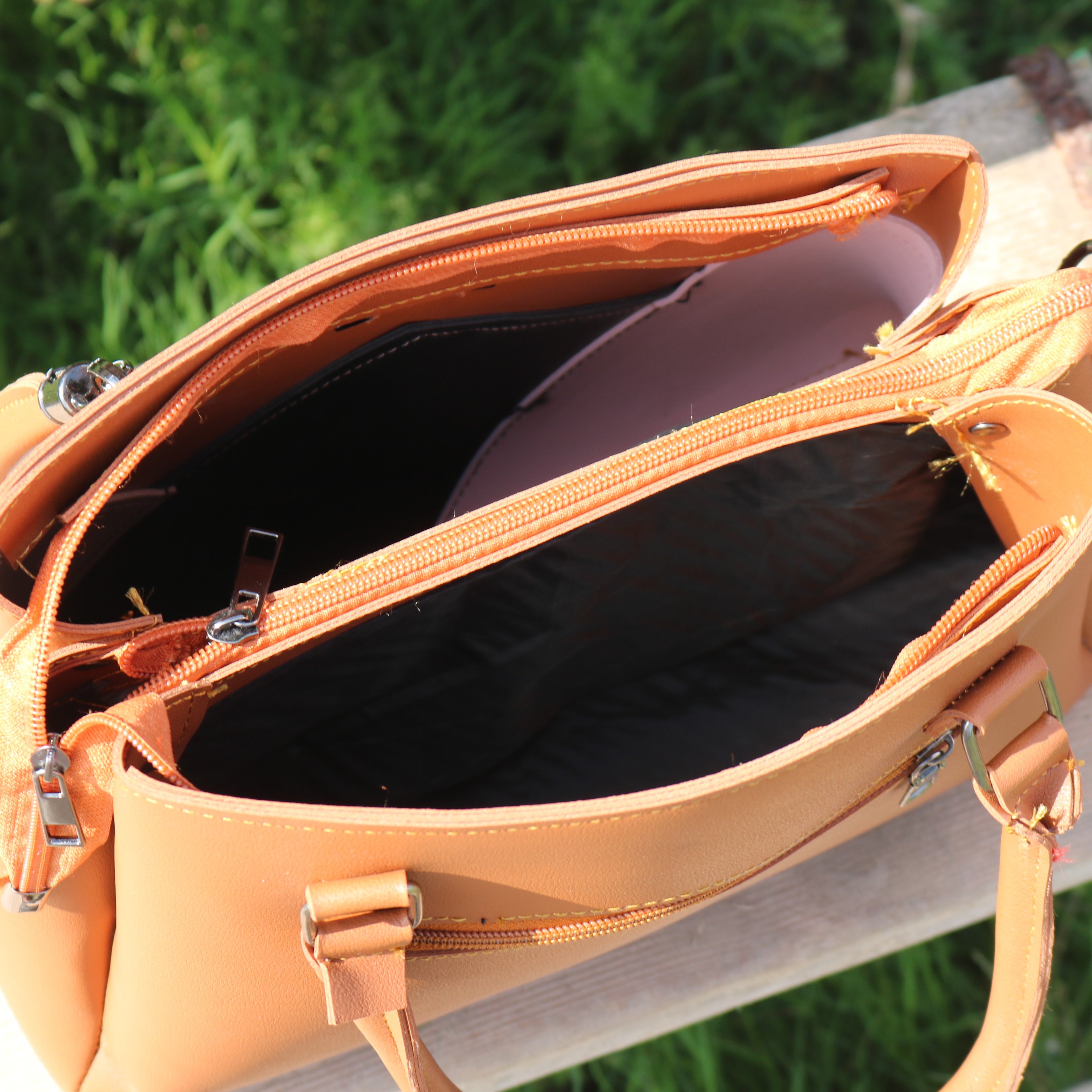 Tri-Tone Color Block Handbag