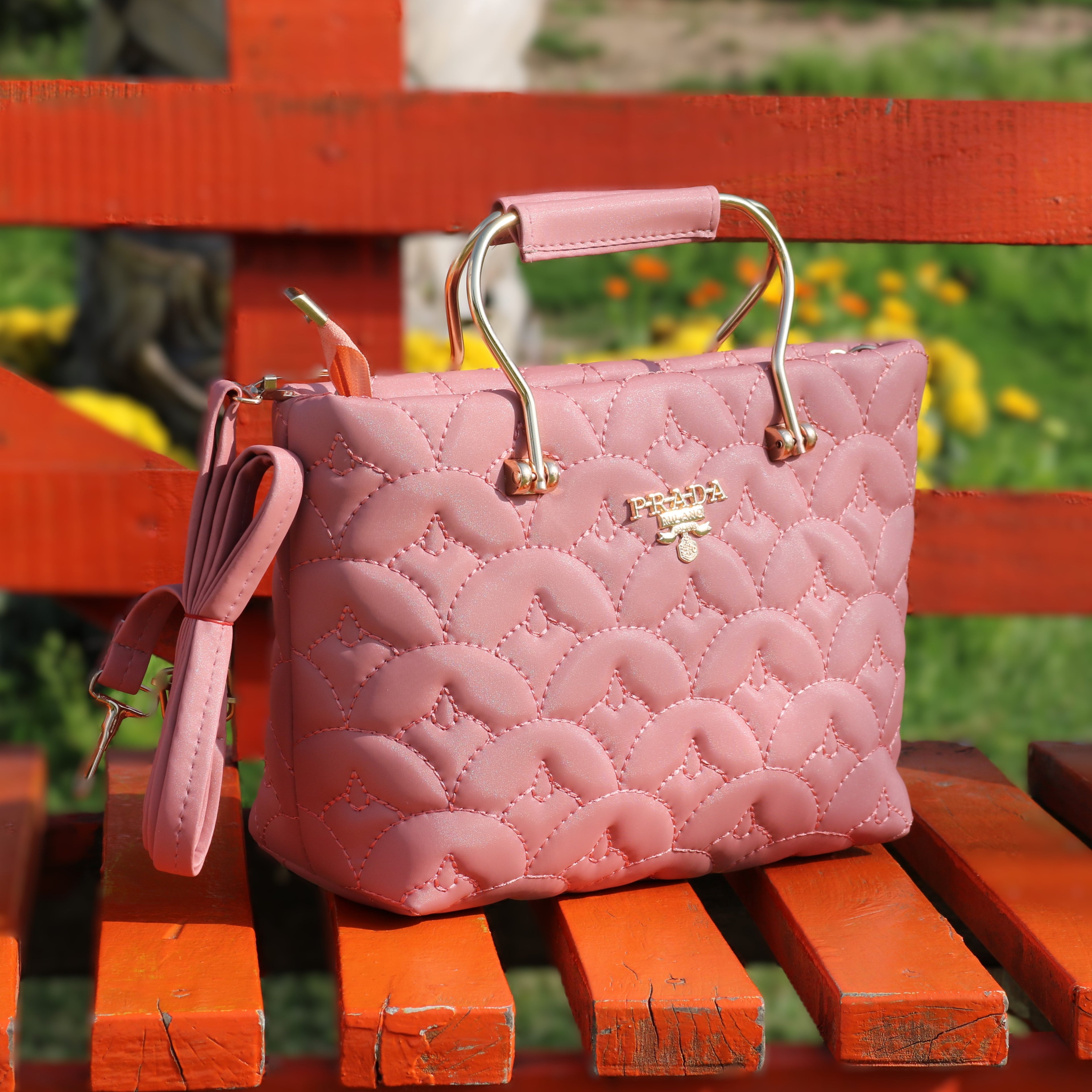 Dusty Rose Quilted Handbag