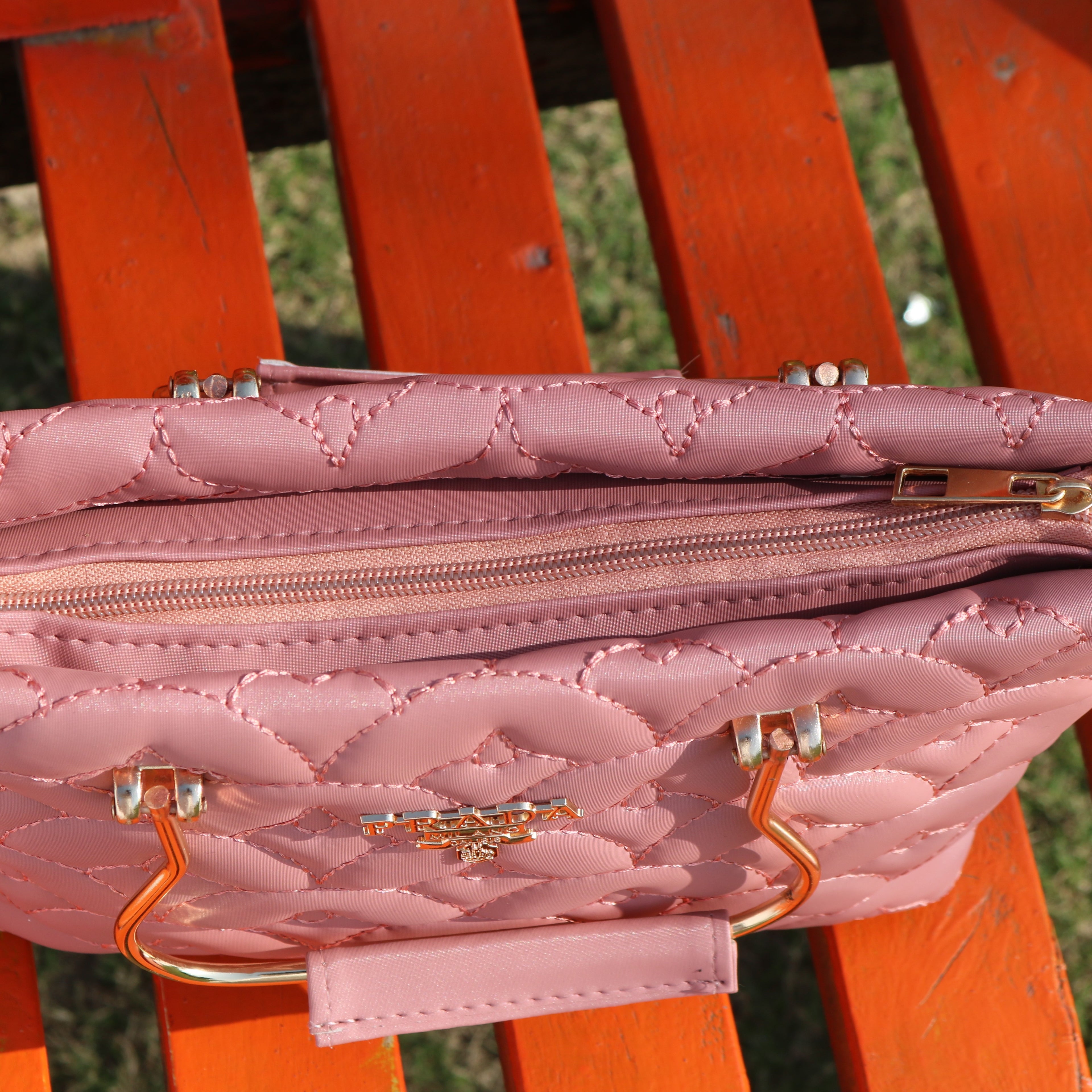 Dusty Rose Quilted Handbag