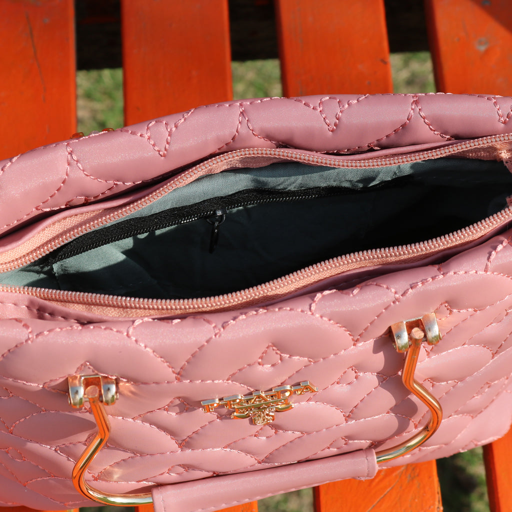 Dusty Rose Quilted Handbag