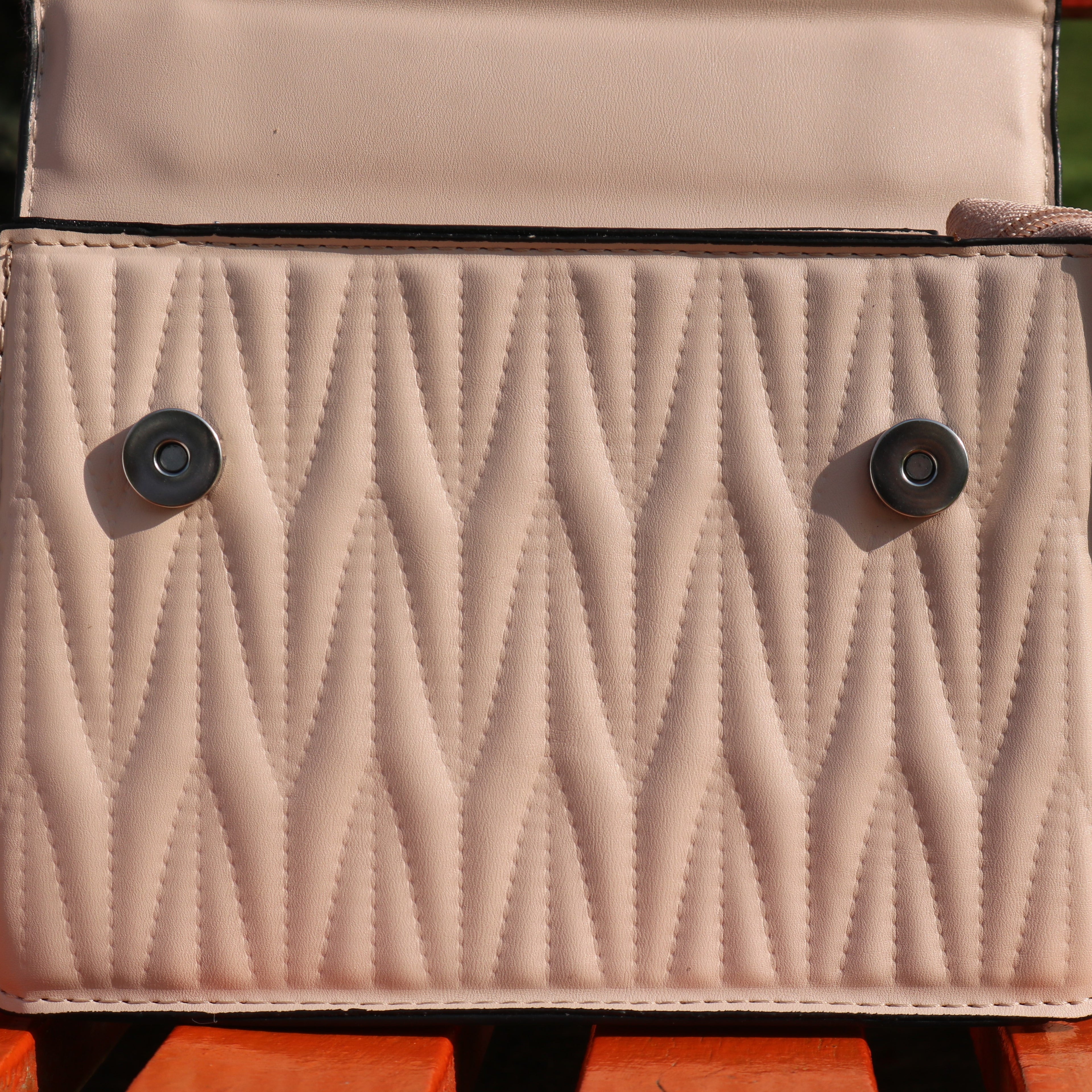Blush Pink Quilted Crossbody Bag