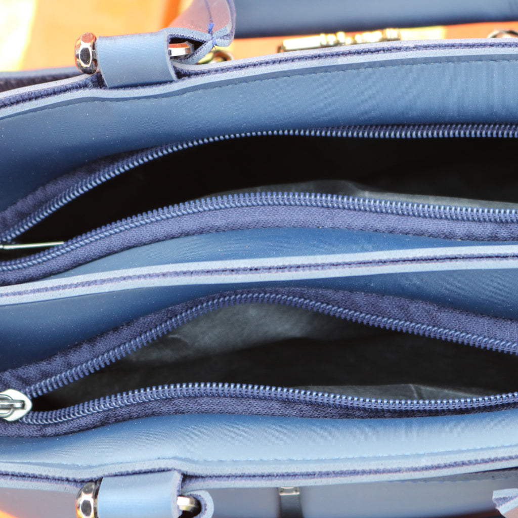 Navy Blue Structured Handbag