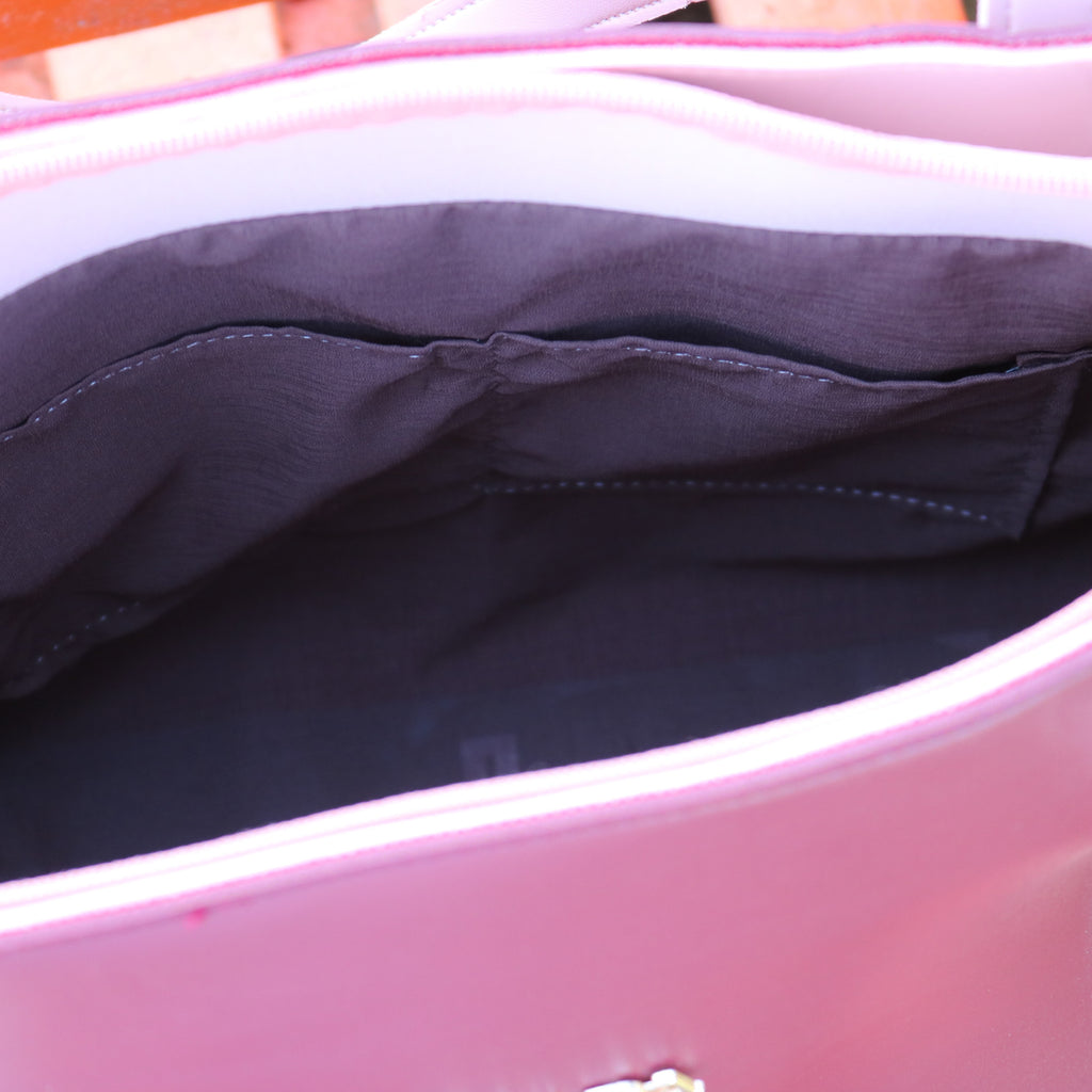 Burgundy & Blush Two-Tone Tote Bag