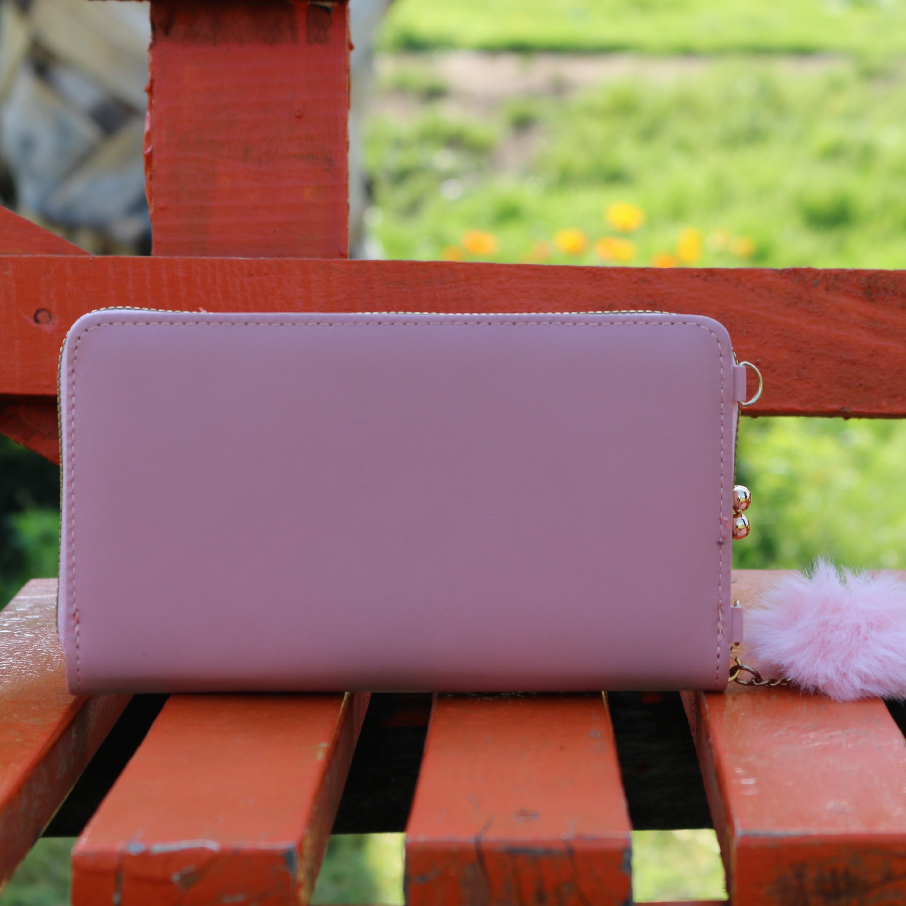 Mauve Pink Quilted Wallet Clutch