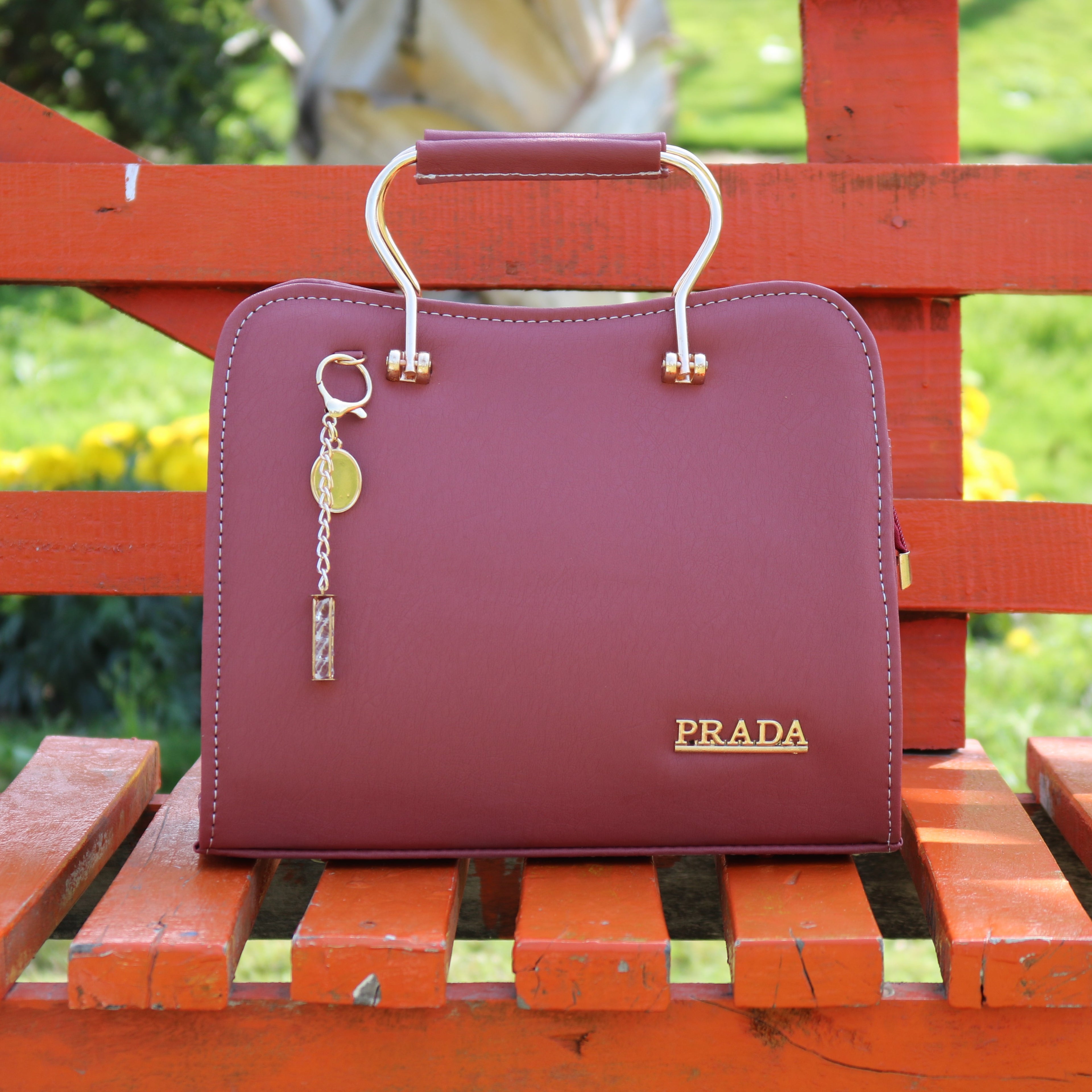 Burgundy Structured Handbag