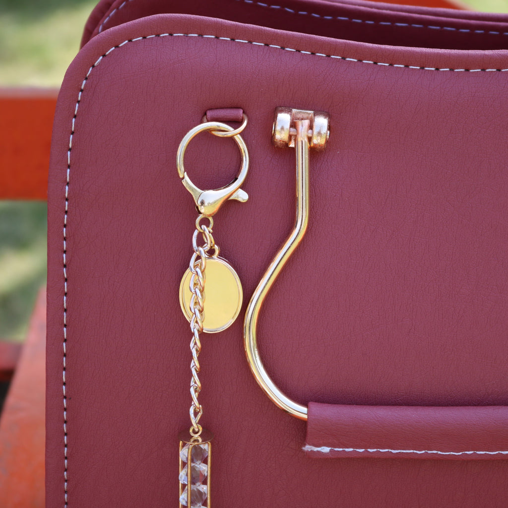 Burgundy Structured Handbag