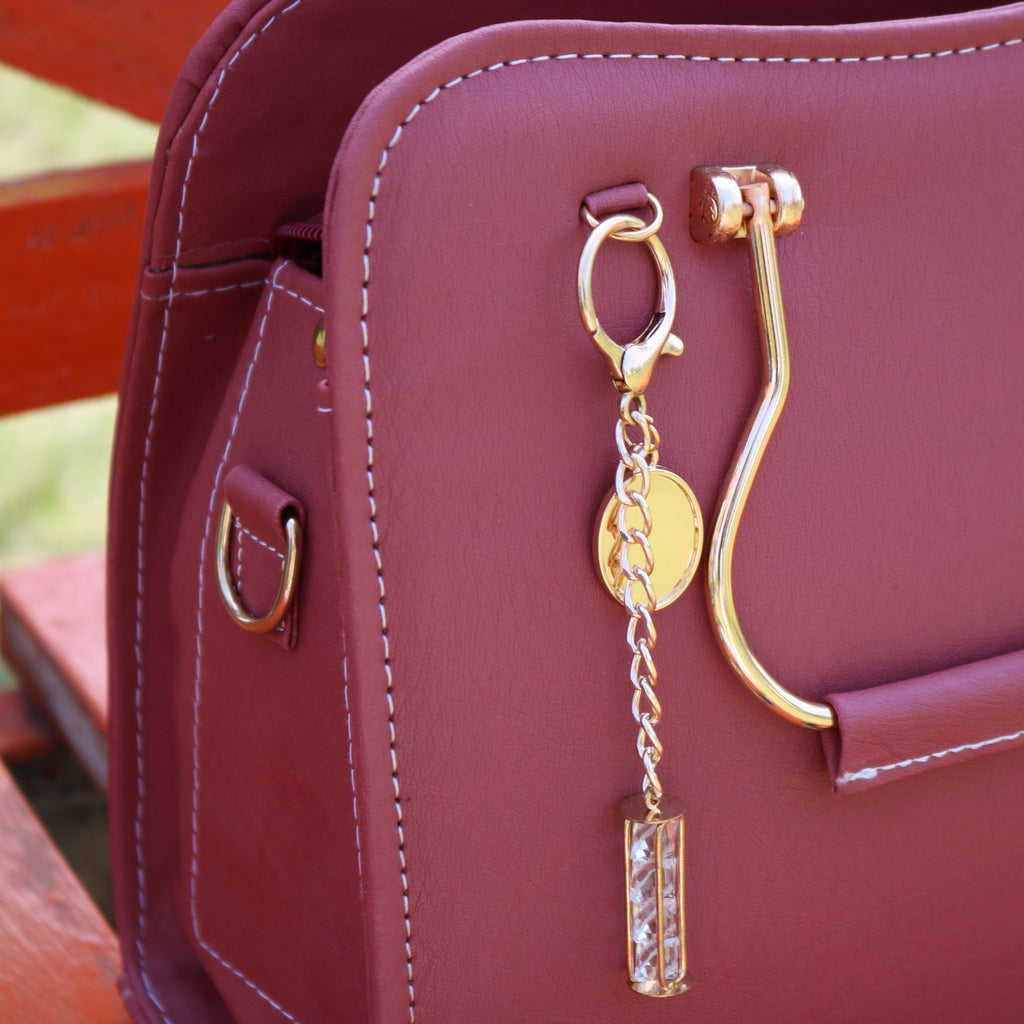 Burgundy Structured Handbag