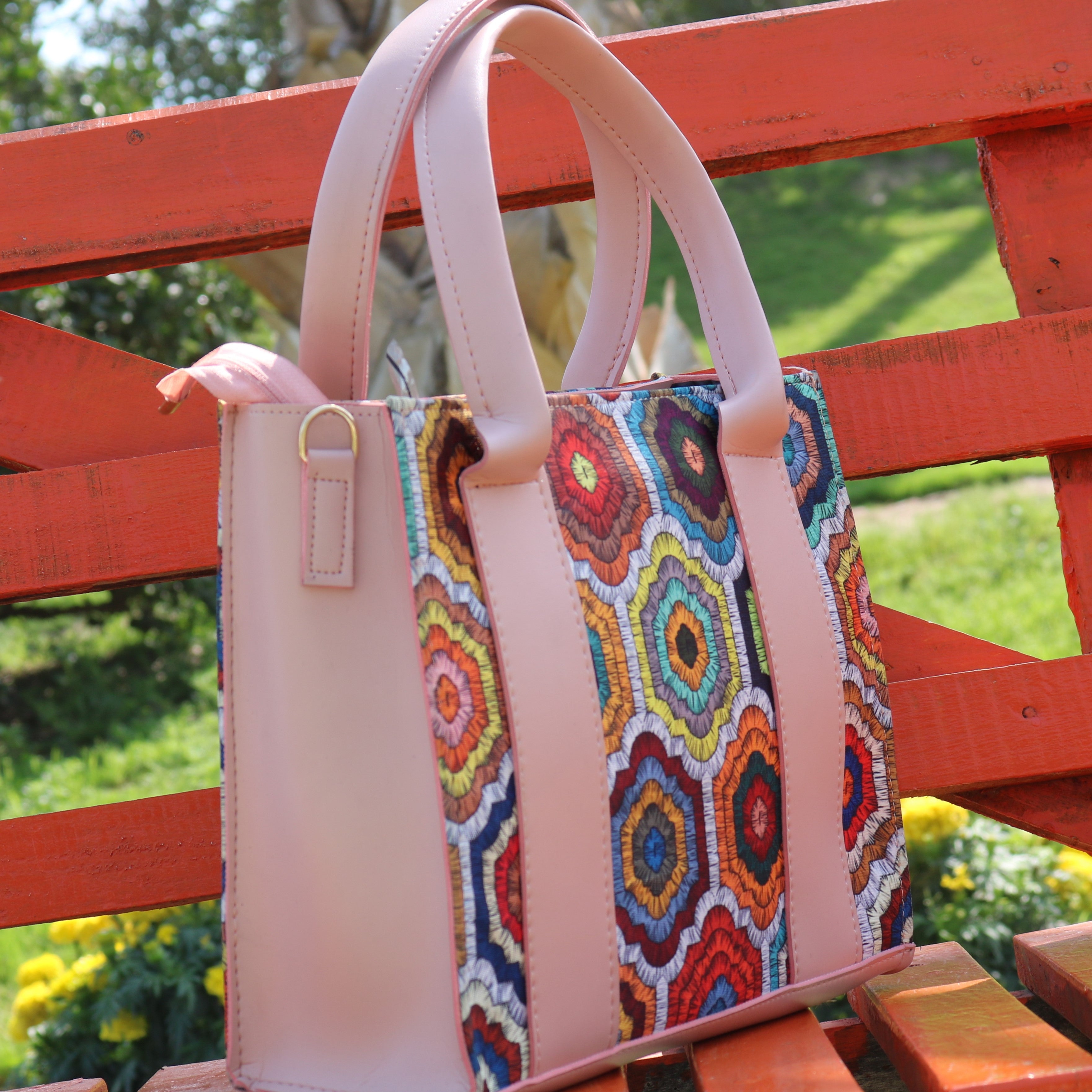 Multicolor Mosaic Print Tote Bag