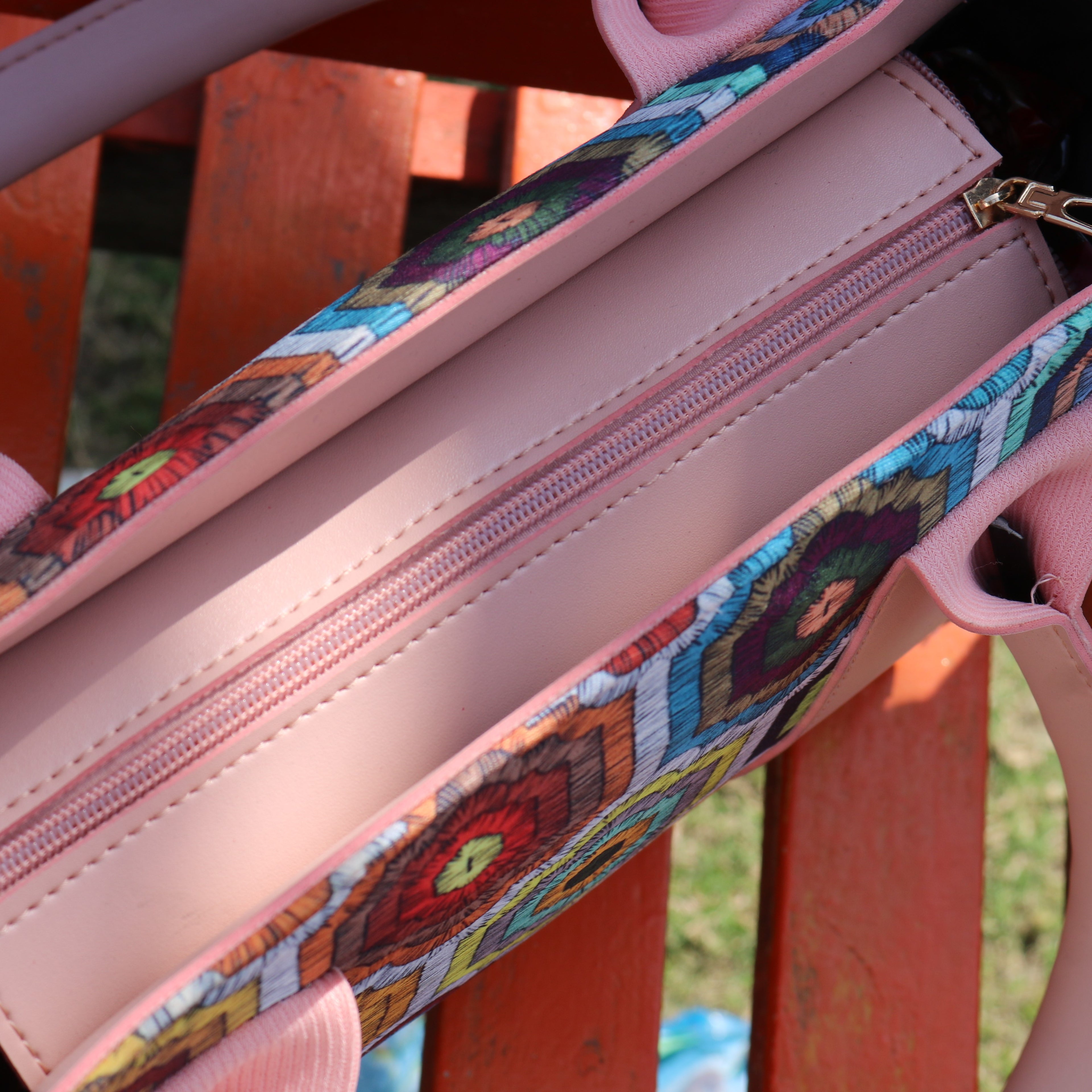Multicolor Mosaic Print Tote Bag