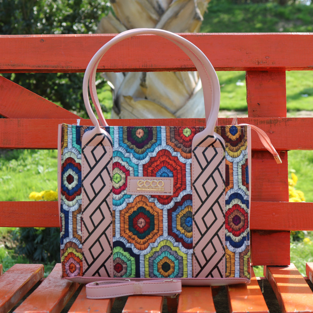 Multicolor Mosaic Print Tote Bag
