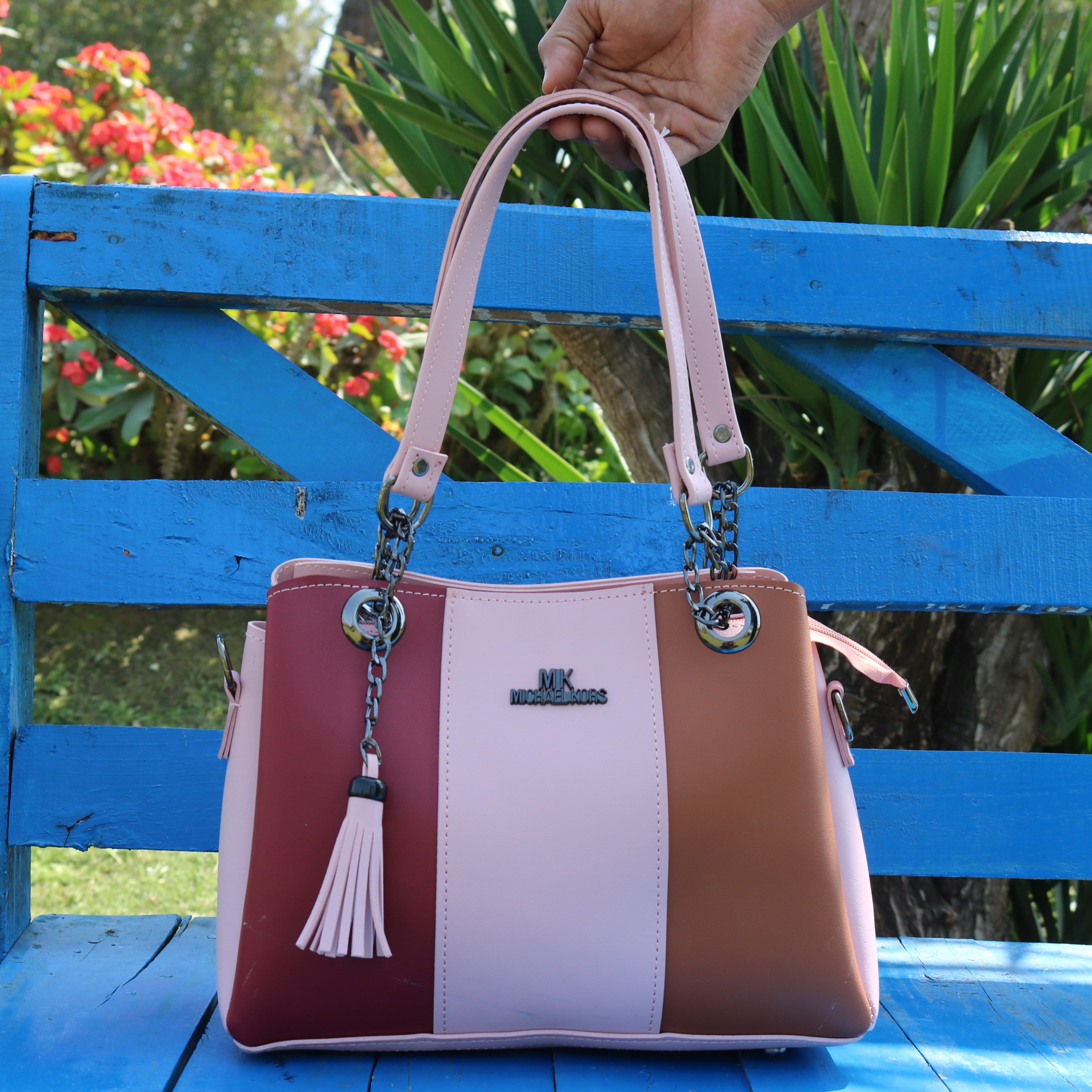 Color Block Tote Bag
